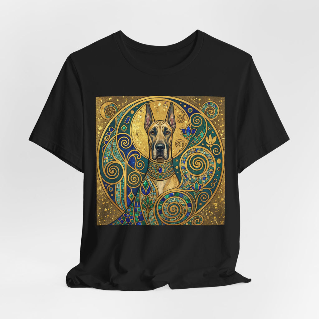 Klimt Style Great Dane T-Shirt — Gold Mosaic Mandala Art Print