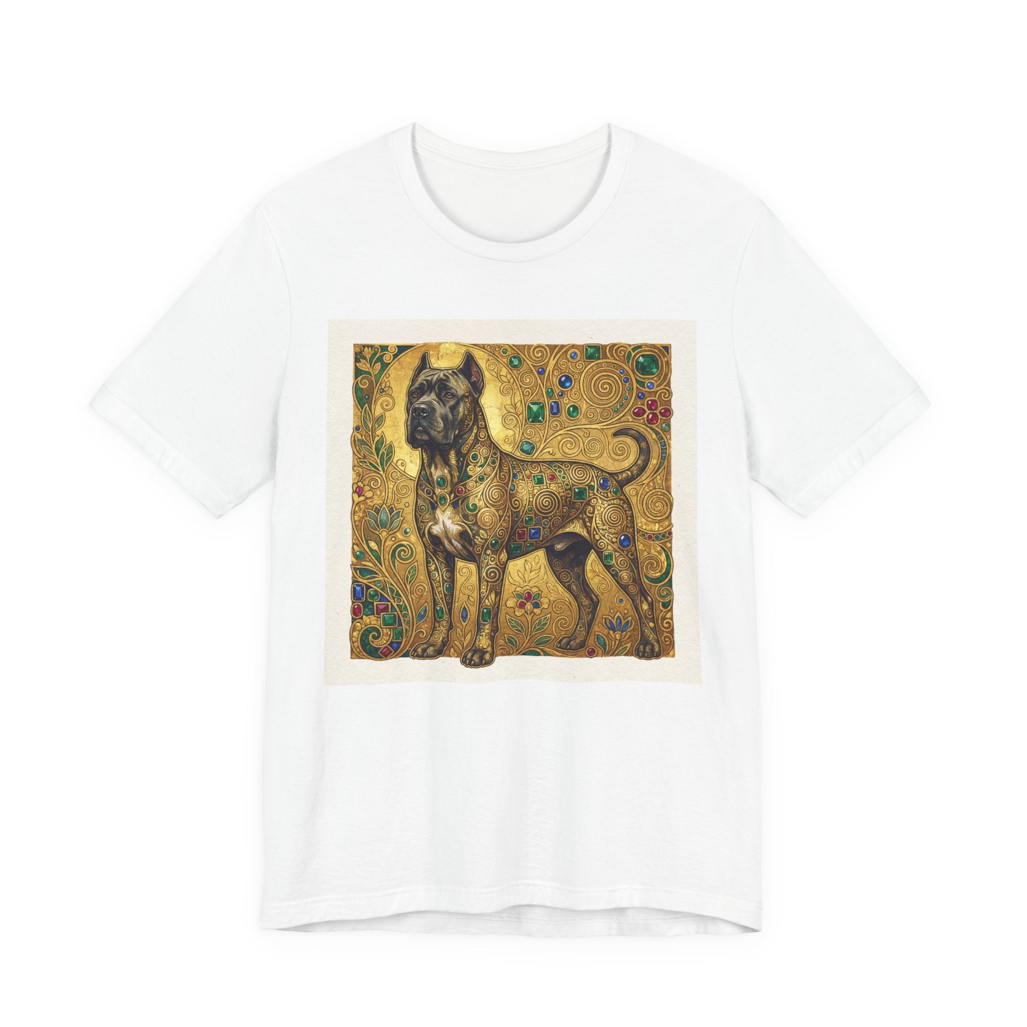 Klimt Style Cane Corso T-Shirt — Gold Jewel Mosaic Art Print