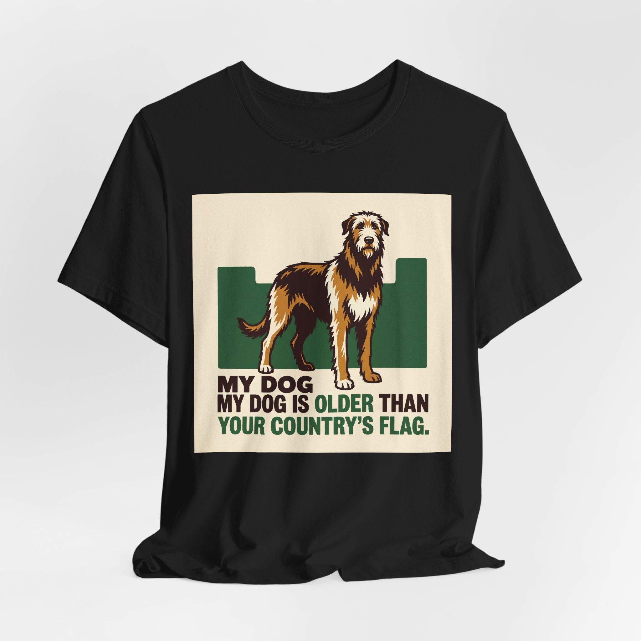 Irish Wolfhound Vintage Retro Art T-Shirt | Bold Green Heritage Style