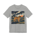 Woodblock Print Spanish Mastiff T-Shirt — Mountain Sunset Swirls Art Print