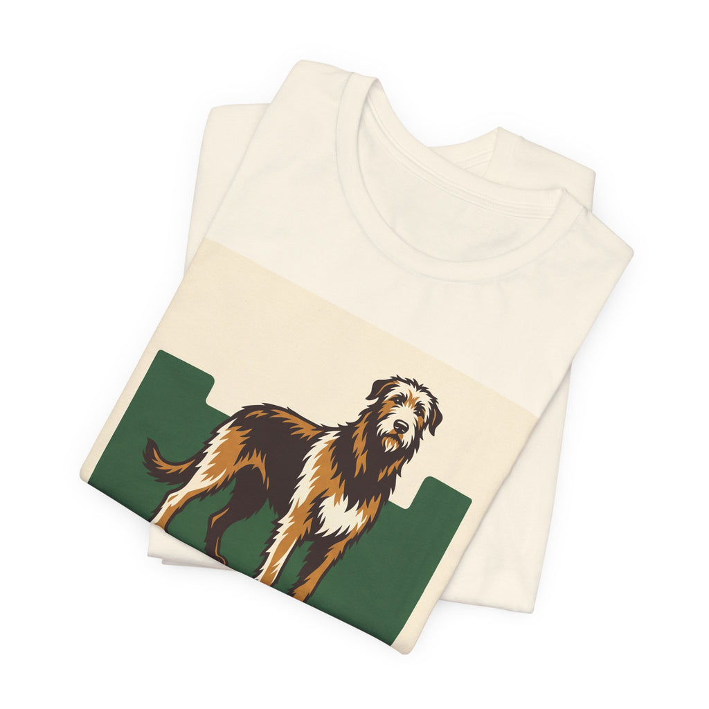 Irish Wolfhound Vintage Retro Art T-Shirt | Bold Green Heritage Style