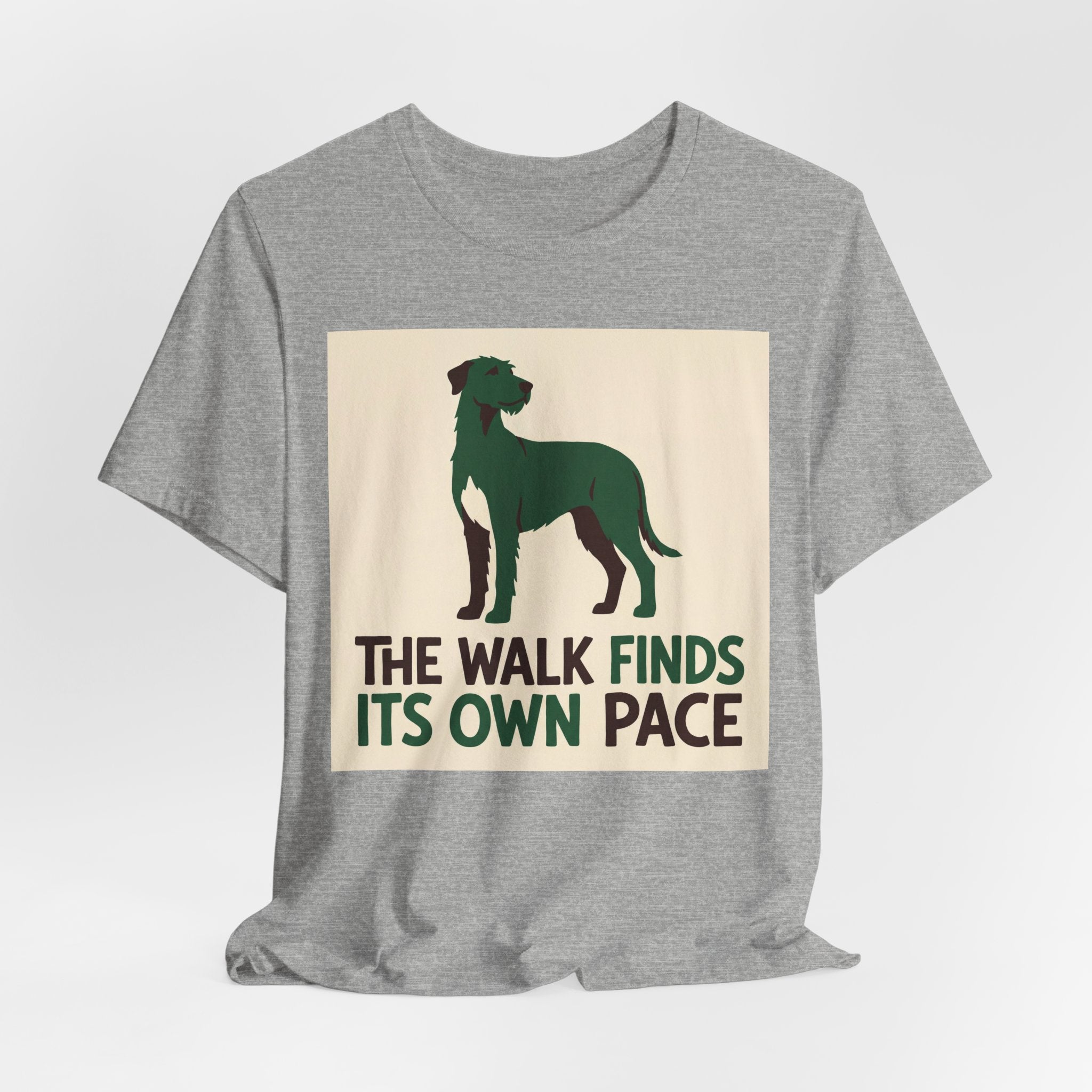 Irish Wolfhound Vintage Retro Art T-Shirt | Forest Green Silhouette