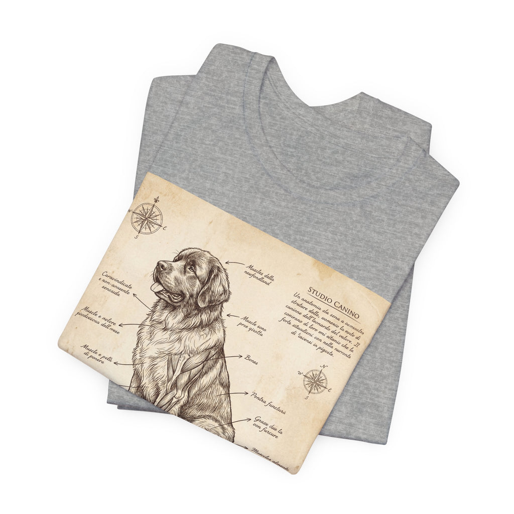 Da Vinci Style Newfoundland T-Shirt — Sepia Anatomical Study Art Print