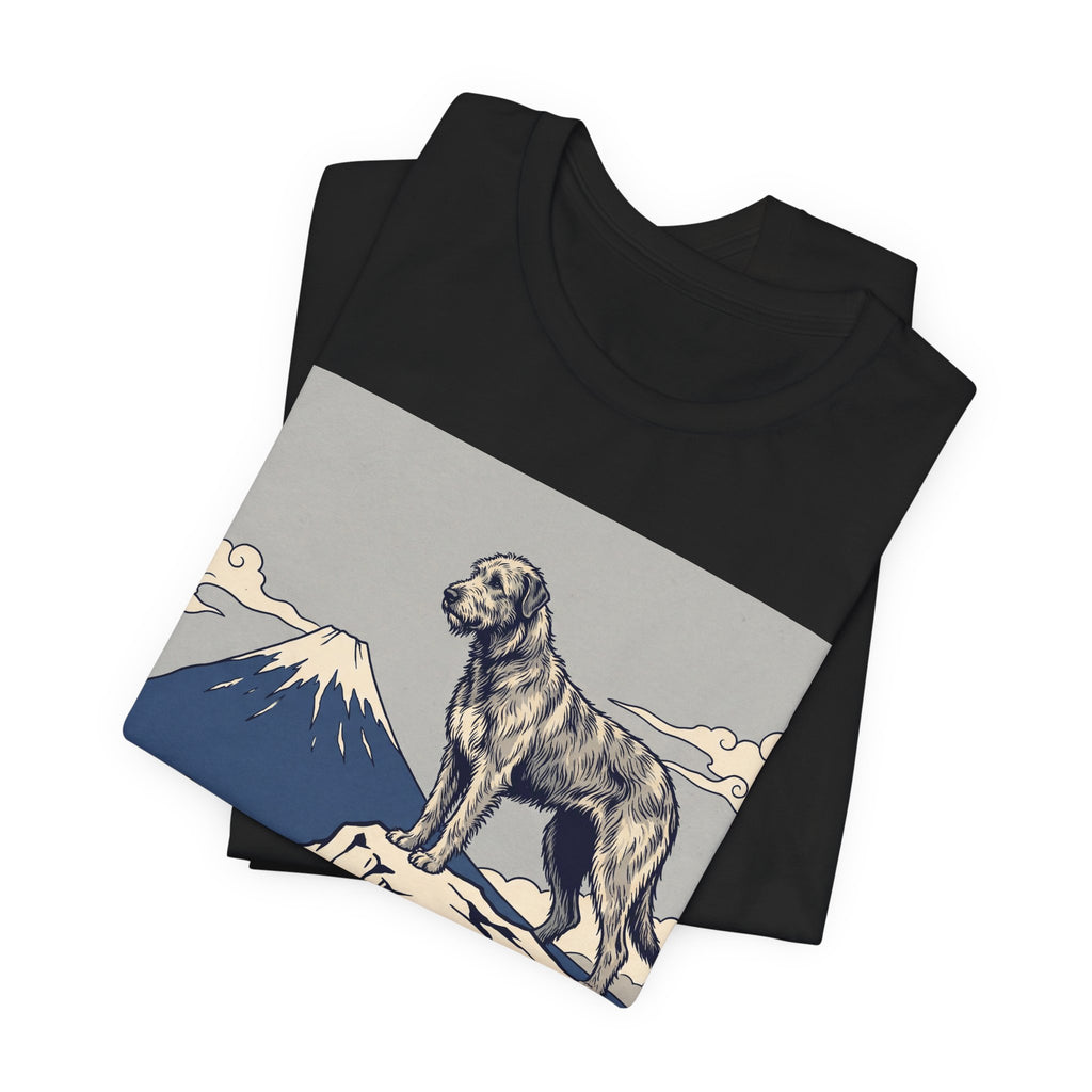 Hokusai Style Irish Wolfhound T-Shirt — Mountain Blue Clouds Art Print