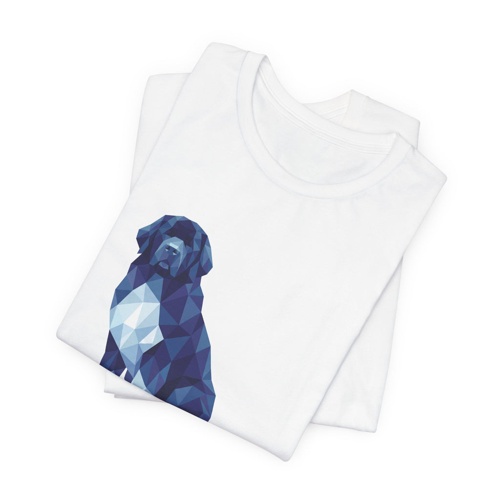 Newfoundland Low Poly T-Shirt — Deep Blue Geometric Art Print
