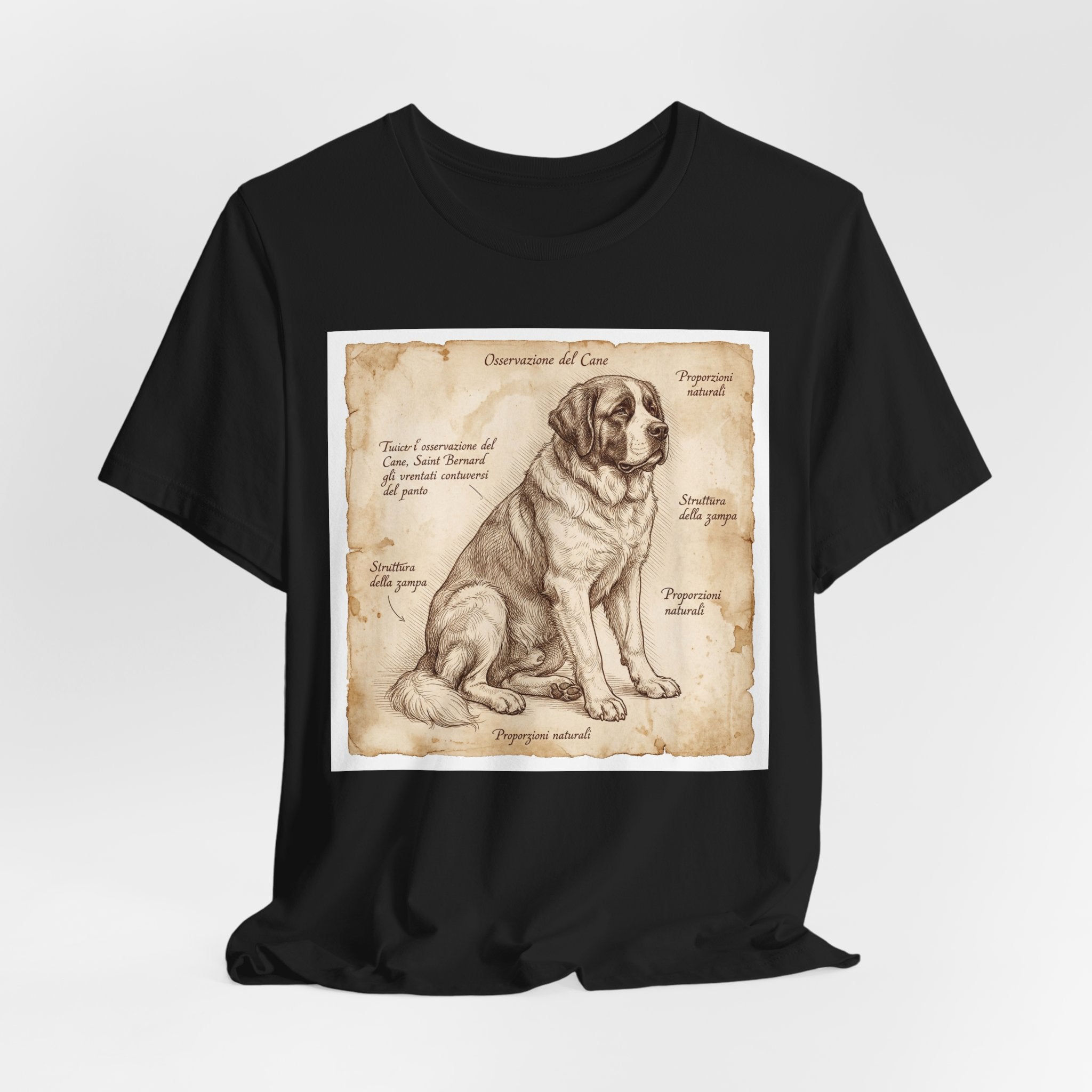 Anatomical Study Saint Bernard T-Shirt — Aged Parchment Art Print
