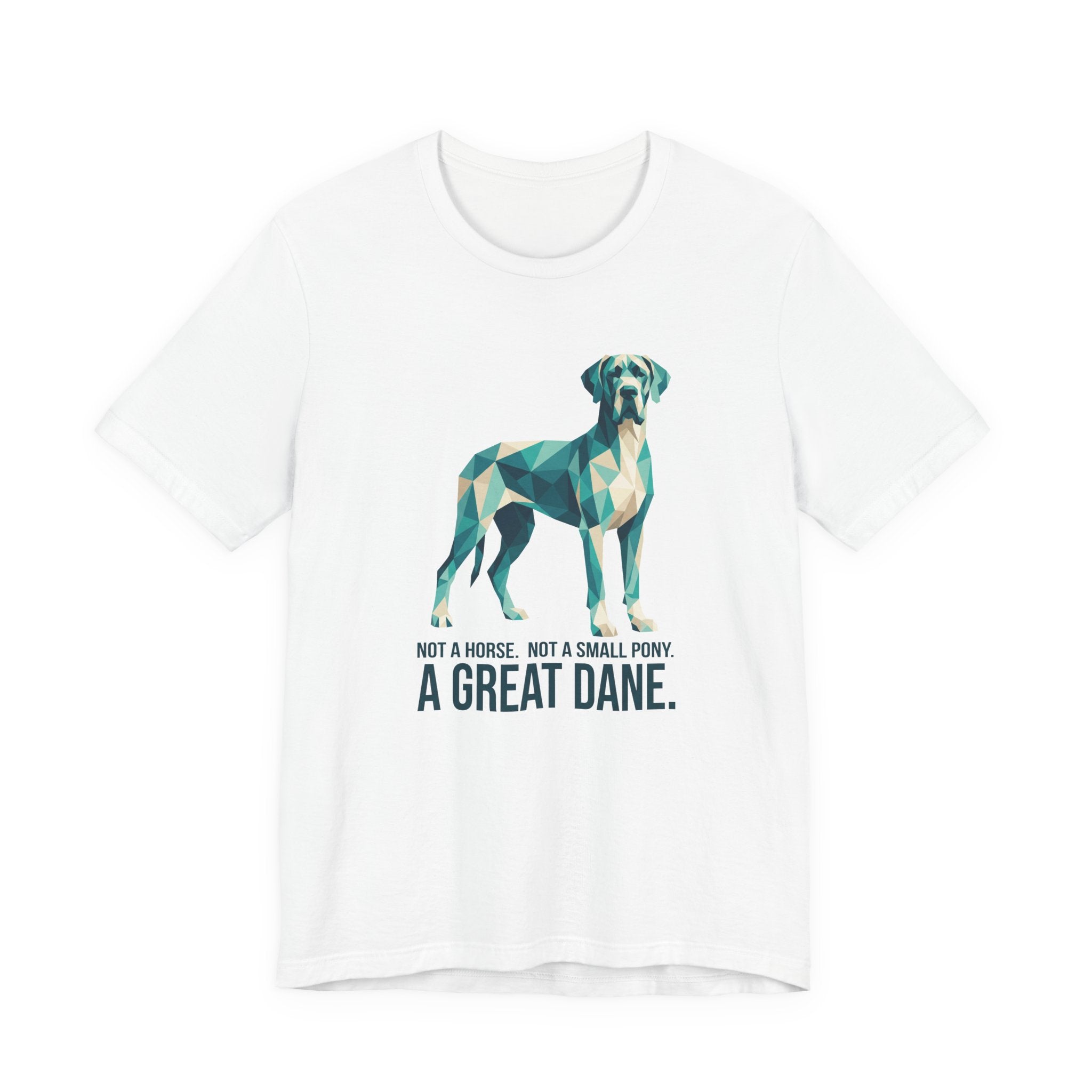 Great Dane Low Poly T-Shirt — Teal & Cream Geometric Art Print