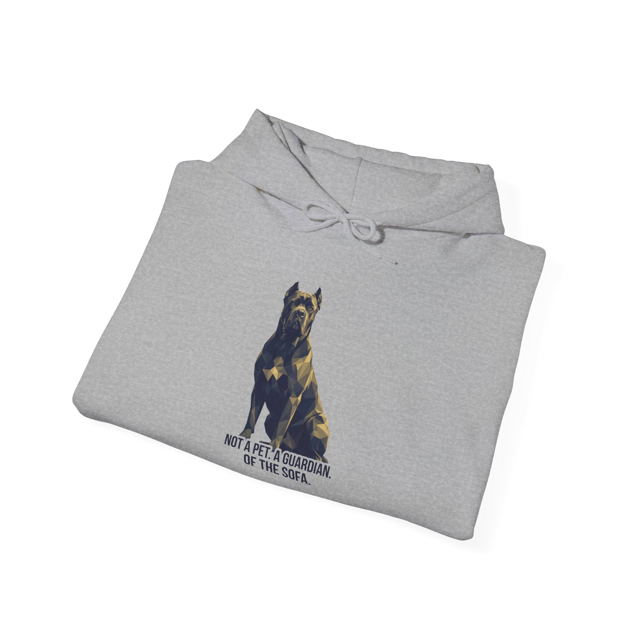 Cane Corso Low Poly Hoodie — Dark Slate & Ochre Geometric Art Print
