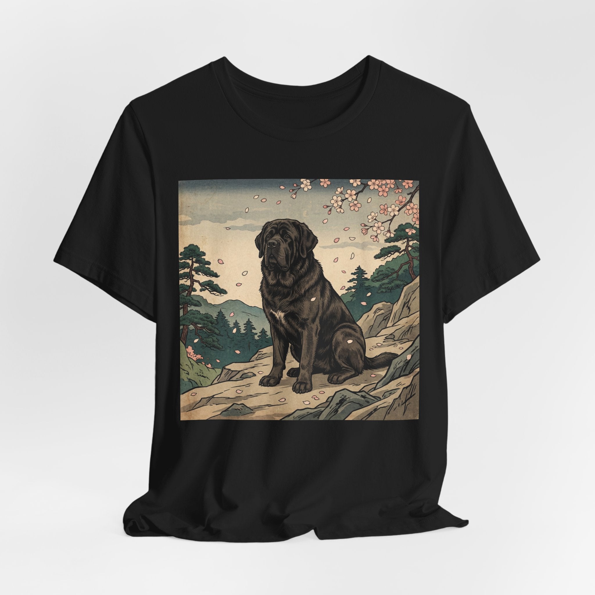 Ukiyo-e Newfoundland T-Shirt — Cherry Blossom Summit Art Print