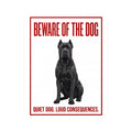 Beware of Cane Corso Sign – Bold Red Warning Outdoor Vinyl Decal – side view