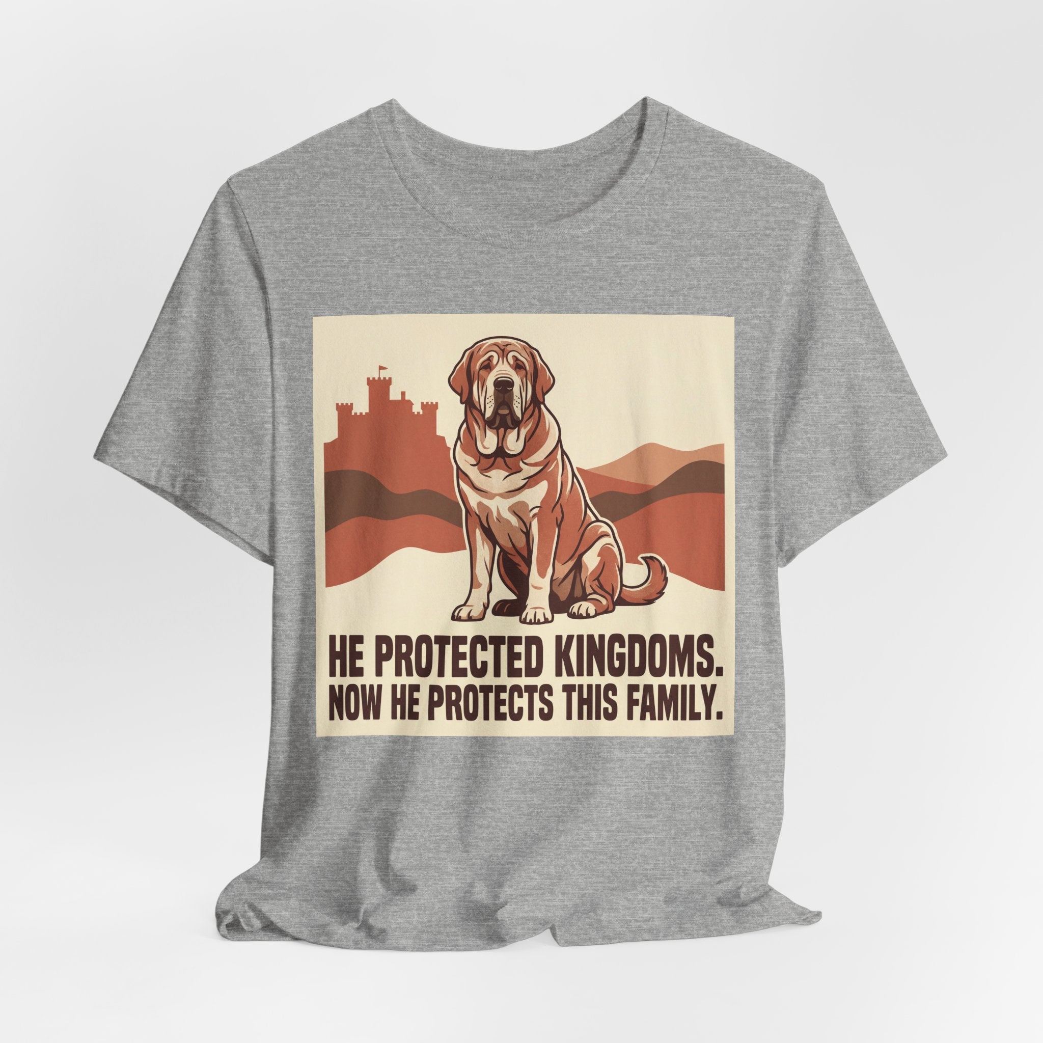 Spanish Mastiff Vintage Retro Art T-Shirt | Warm Castle Silhouette