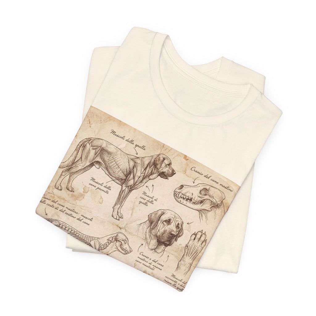 Da Vinci Style Mastiff T-Shirt — Anatomical Study Sepia Art Print