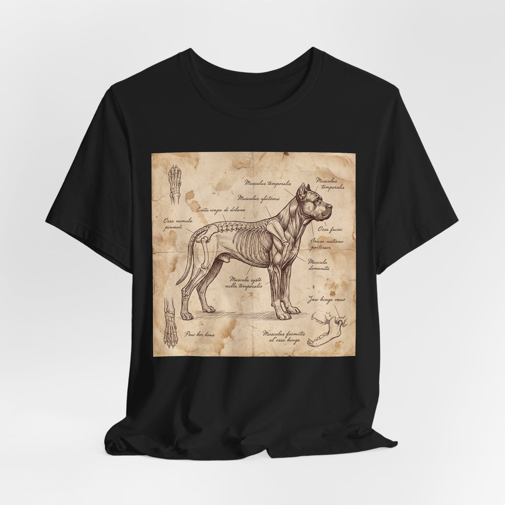Da Vinci Style Cane Corso T-Shirt — Anatomical Parchment Art Print
