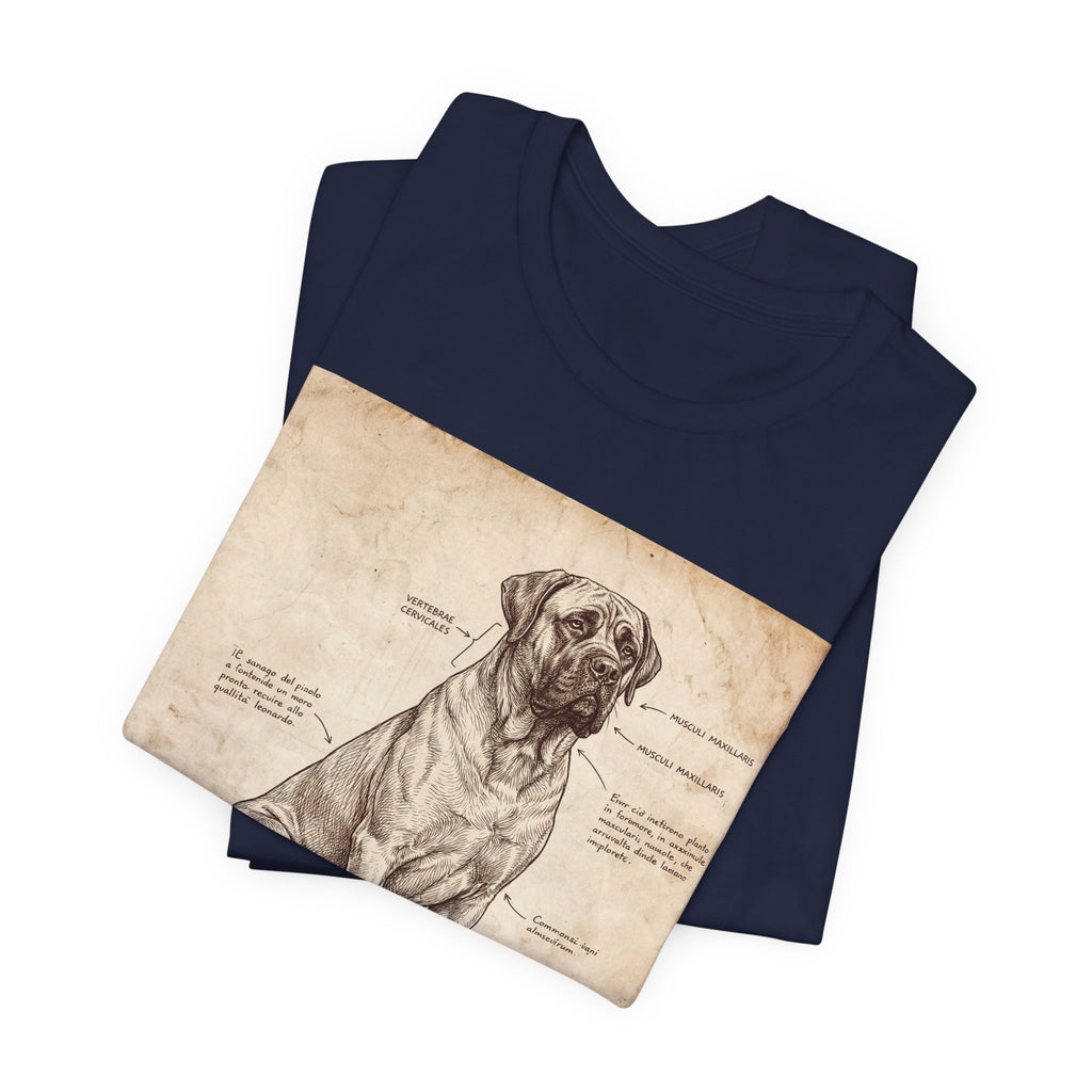 Da Vinci Style Mastiff T-Shirt — Anatomical Parchment Art Print