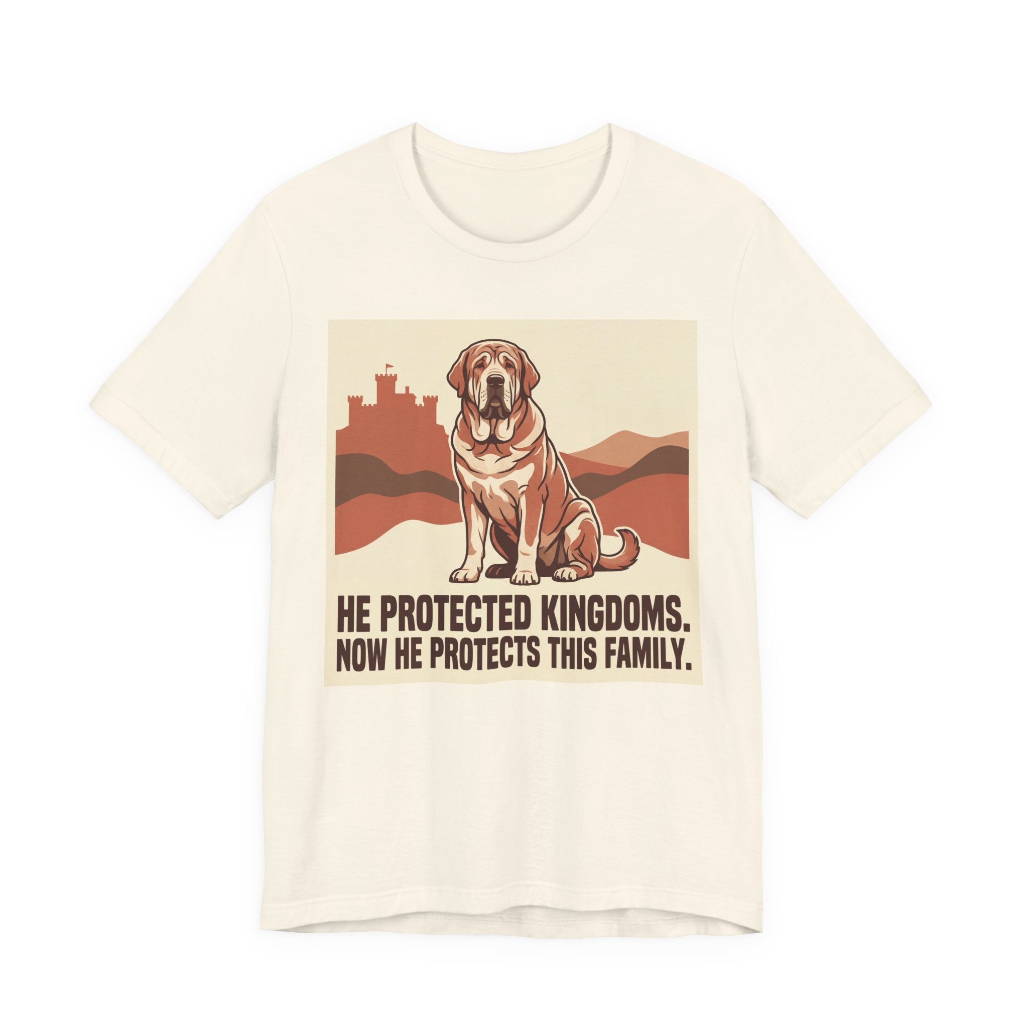 Spanish Mastiff Vintage Retro Art T-Shirt | Warm Castle Silhouette