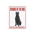 Beware of Cane Corso Metal Sign – Black Seated Portrait Aluminum Wall Sign – side view