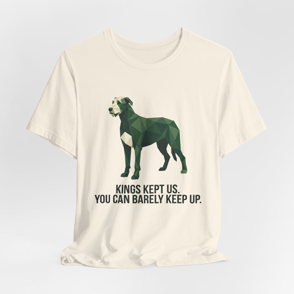 Irish Wolfhound Low Poly T-Shirt — Deep Forest Green Geometric Art Print