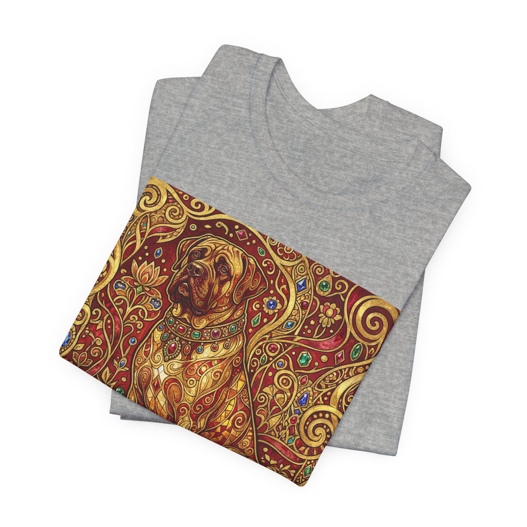 Klimt Style Mastiff T-Shirt — Gold Jeweled Ornamental Art Print