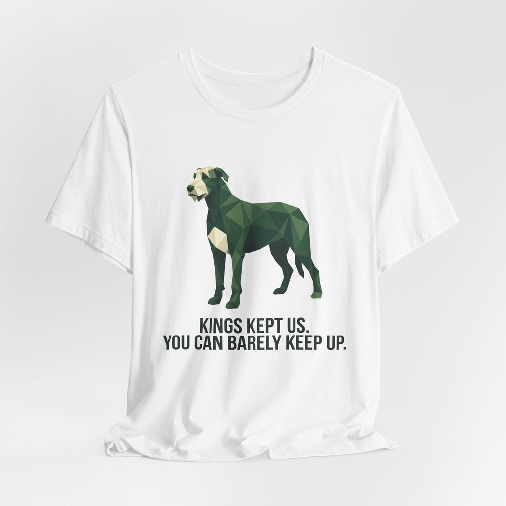 Irish Wolfhound Low Poly T-Shirt — Deep Forest Green Geometric Art Print