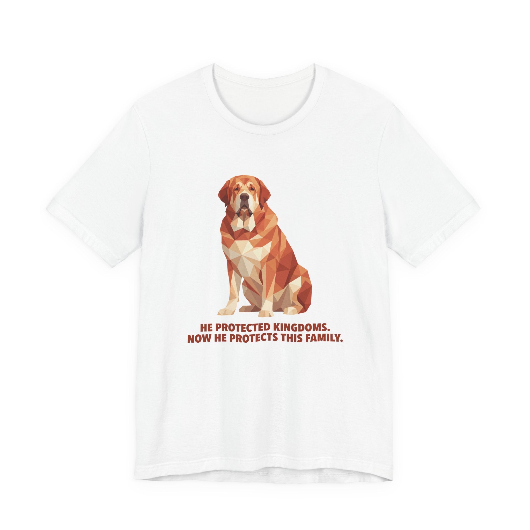 Spanish Mastiff Low Poly T-Shirt — Amber Geometric Art Print