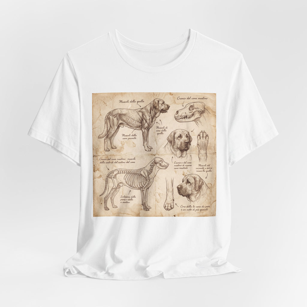 Da Vinci Style Mastiff T-Shirt — Anatomical Study Sepia Art Print