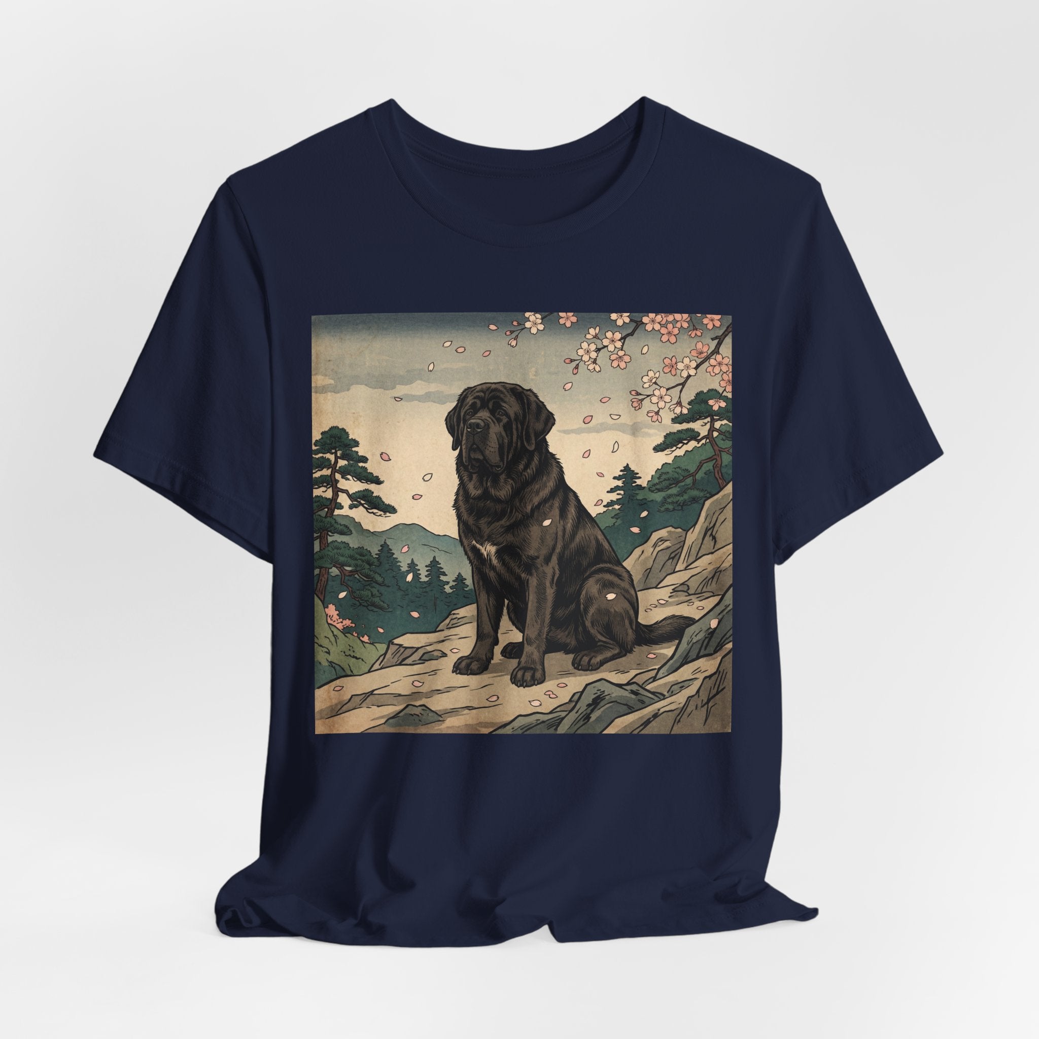 Ukiyo-e Newfoundland T-Shirt — Cherry Blossom Summit Art Print