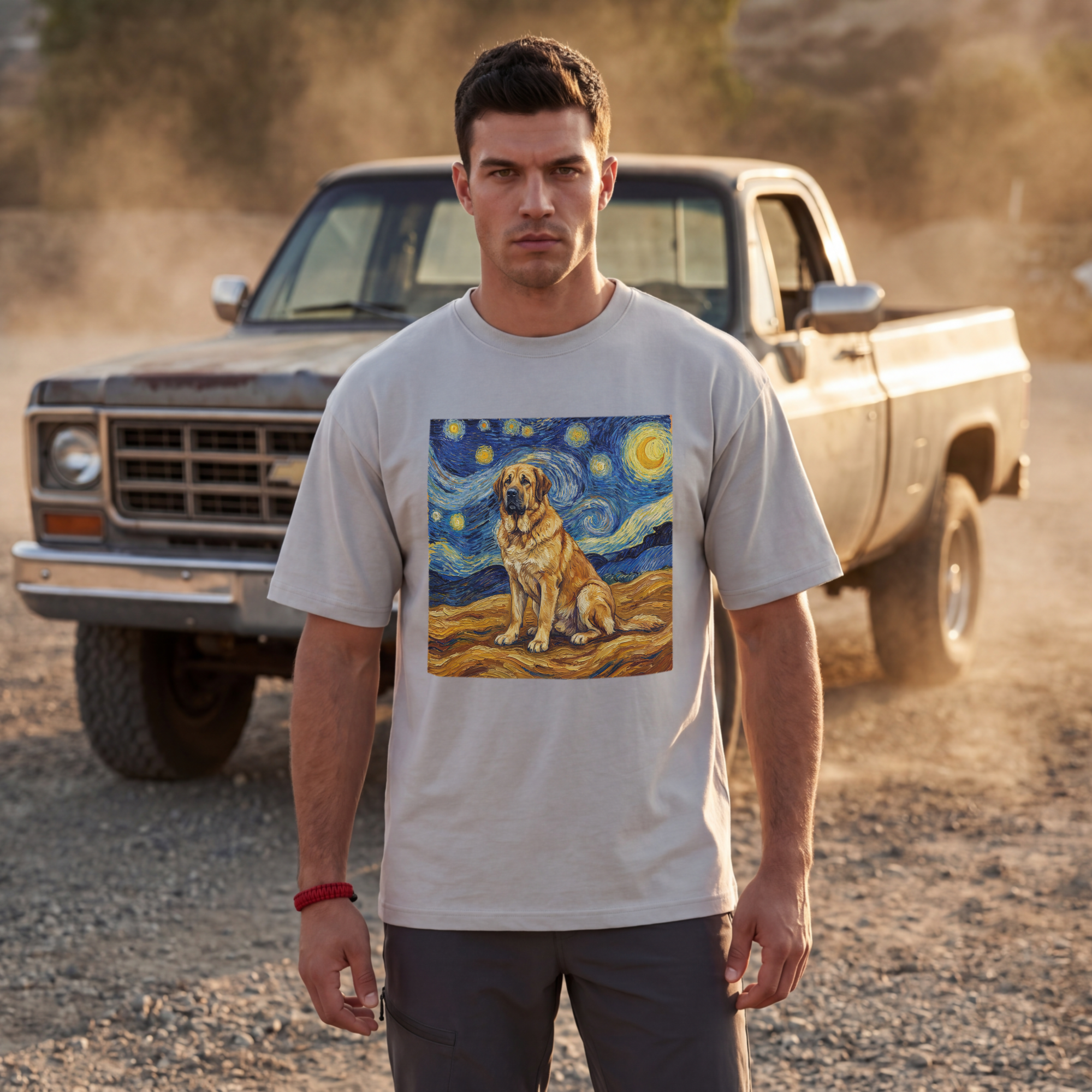 Van Gogh Style Spanish Mastiff T-Shirt — Starry Night Art Print