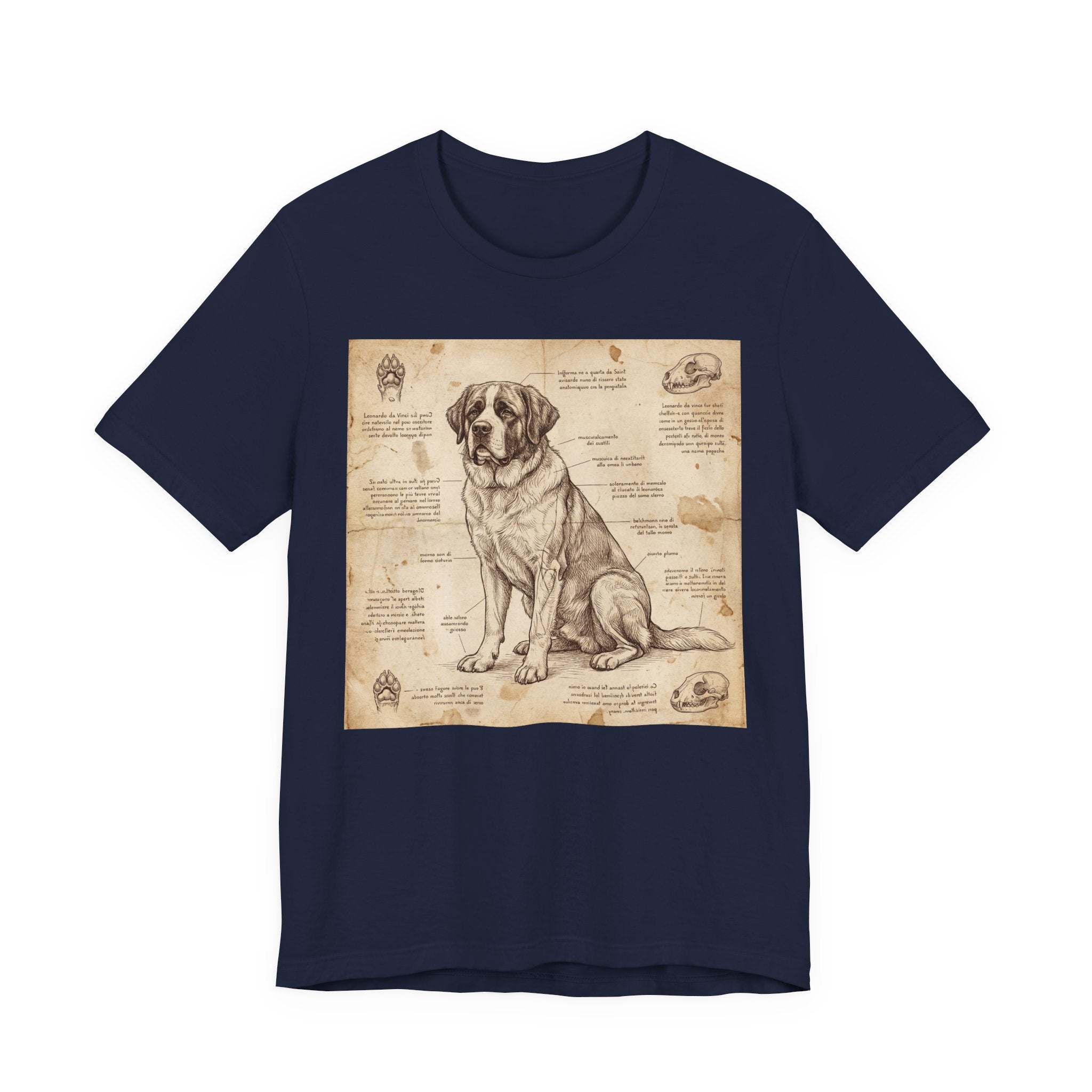 Da Vinci Style Saint Bernard T-Shirt — Anatomical Blueprint Art Print