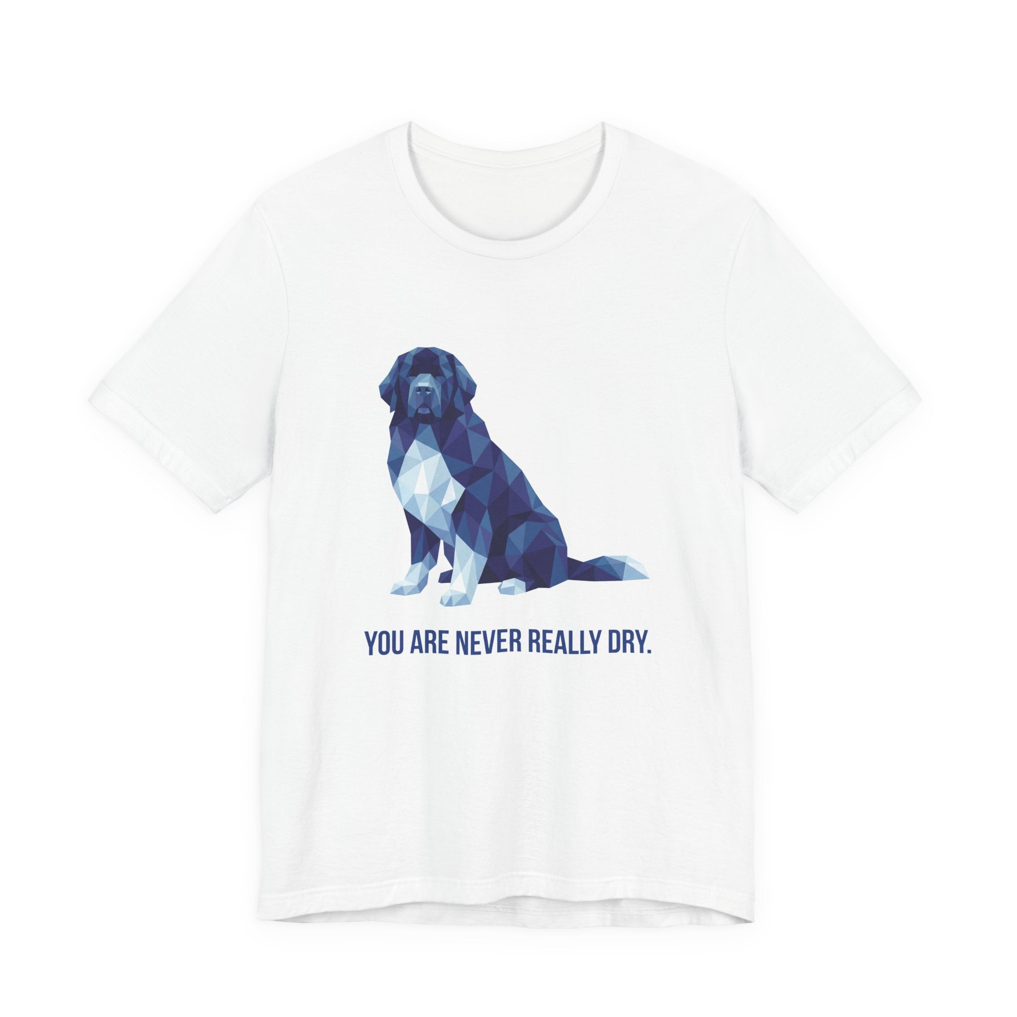Newfoundland Low Poly T-Shirt — Deep Blue Geometric Art Print