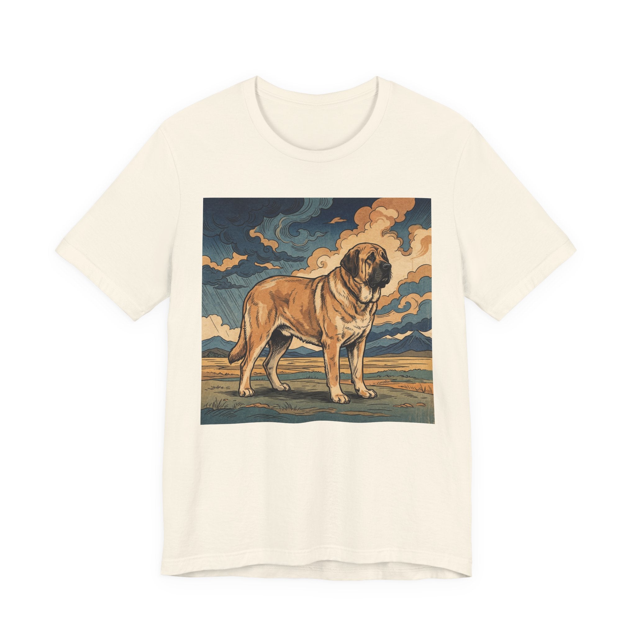 Hiroshige Style Spanish Mastiff T-Shirt — Stormy Plains Vista Art Print