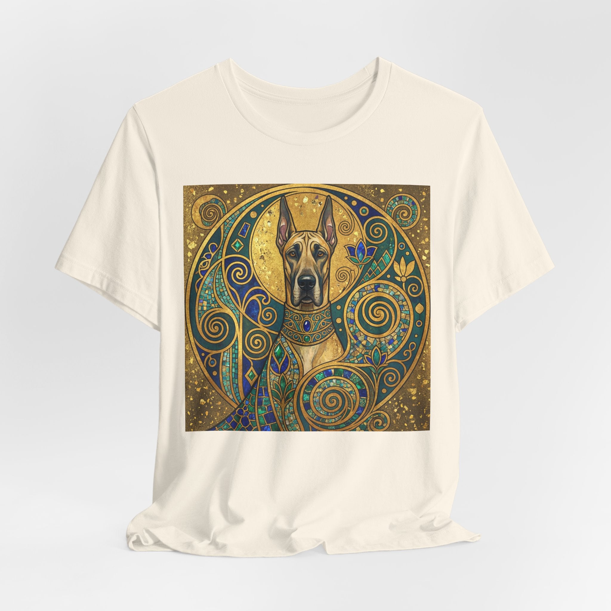 Klimt Style Great Dane T-Shirt — Gold Mosaic Mandala Art Print