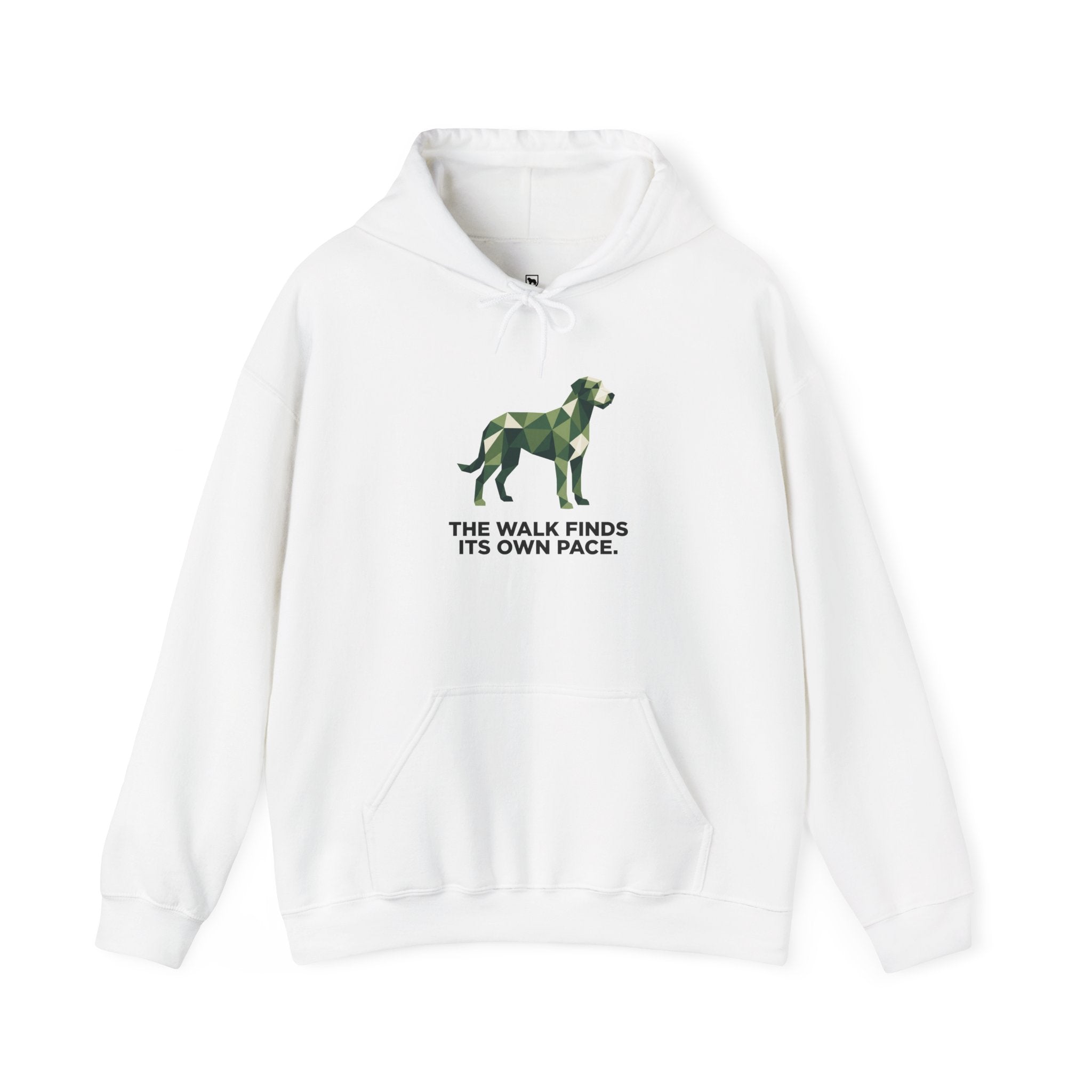 Irish Wolfhound Low Poly Hoodie — Forest Green Geometric Art Print
