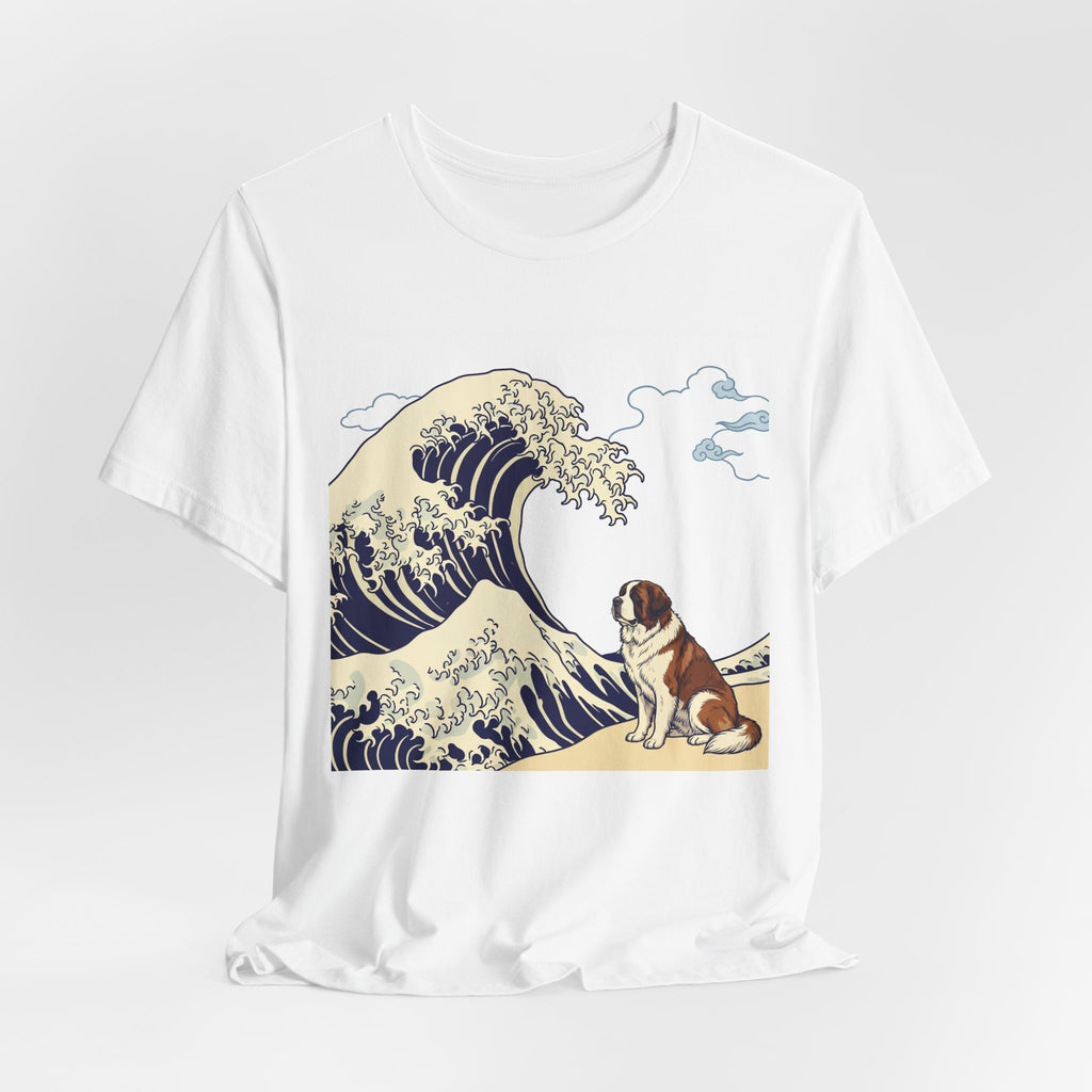 Hokusai Style Saint Bernard T-Shirt — Great Wave Art Print