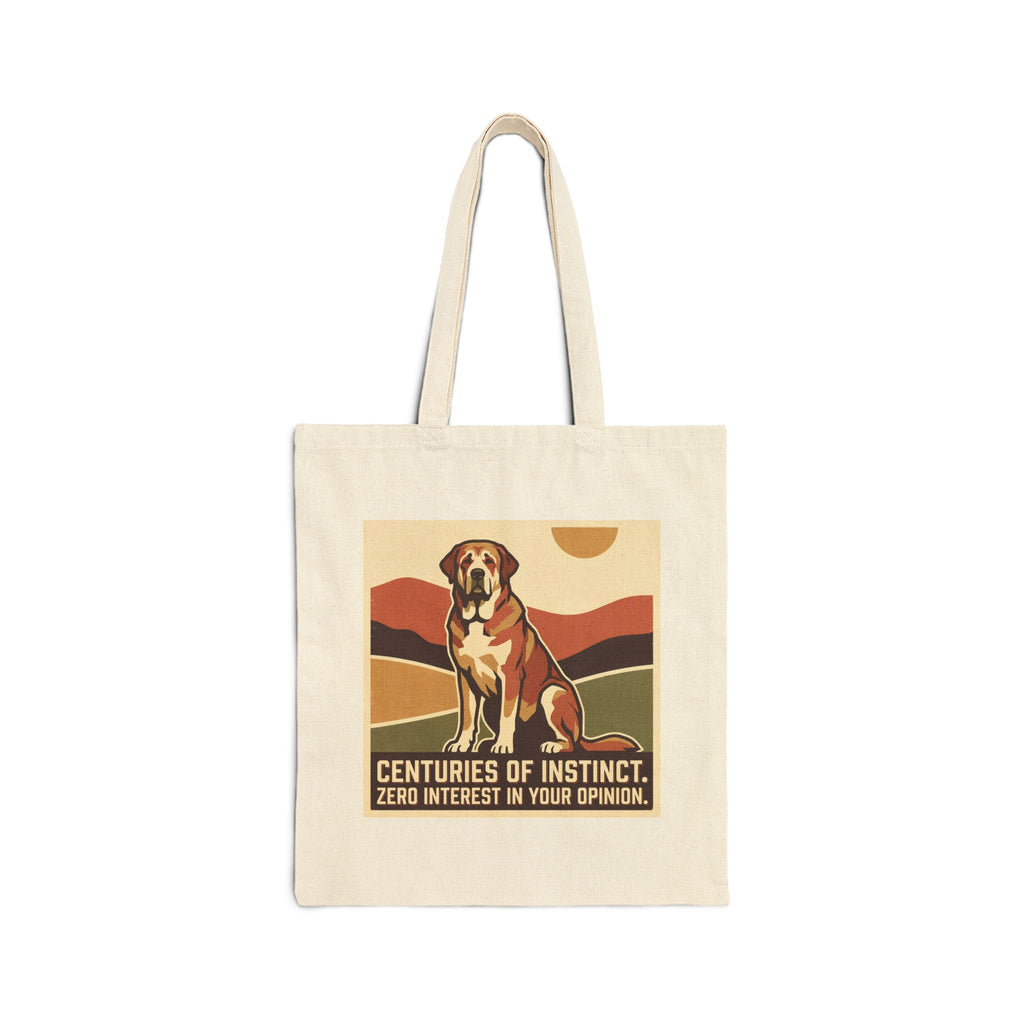 Spanish Mastiff Tote Bag – Centuries of Instinct Vintage Print – side view