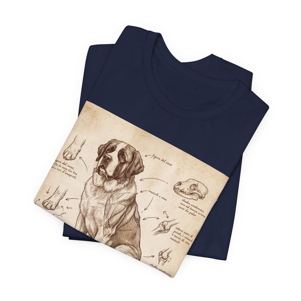 Da Vinci Style Saint Bernard T-Shirt — Anatomical Sketch Art Print