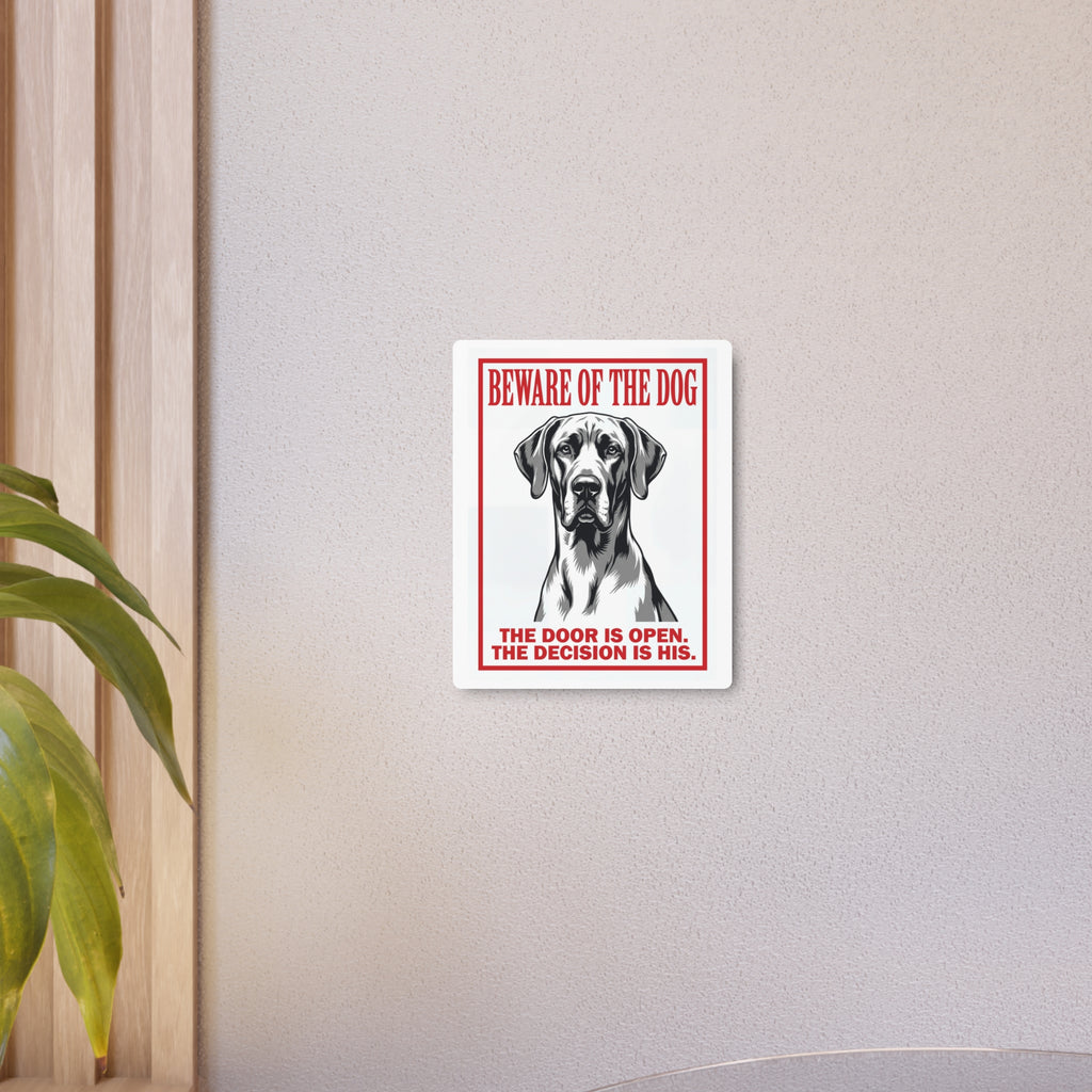 Beware of Great Dane Metal Sign – Bold Portrait Aluminum Wall Sign – alternate view