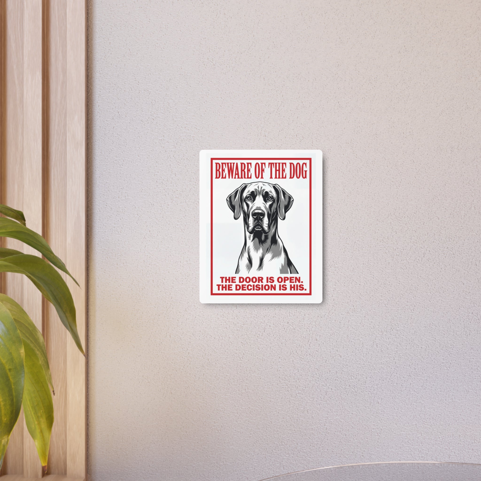 Beware of Great Dane Metal Sign – Bold Portrait Aluminum Wall Sign – alternate view