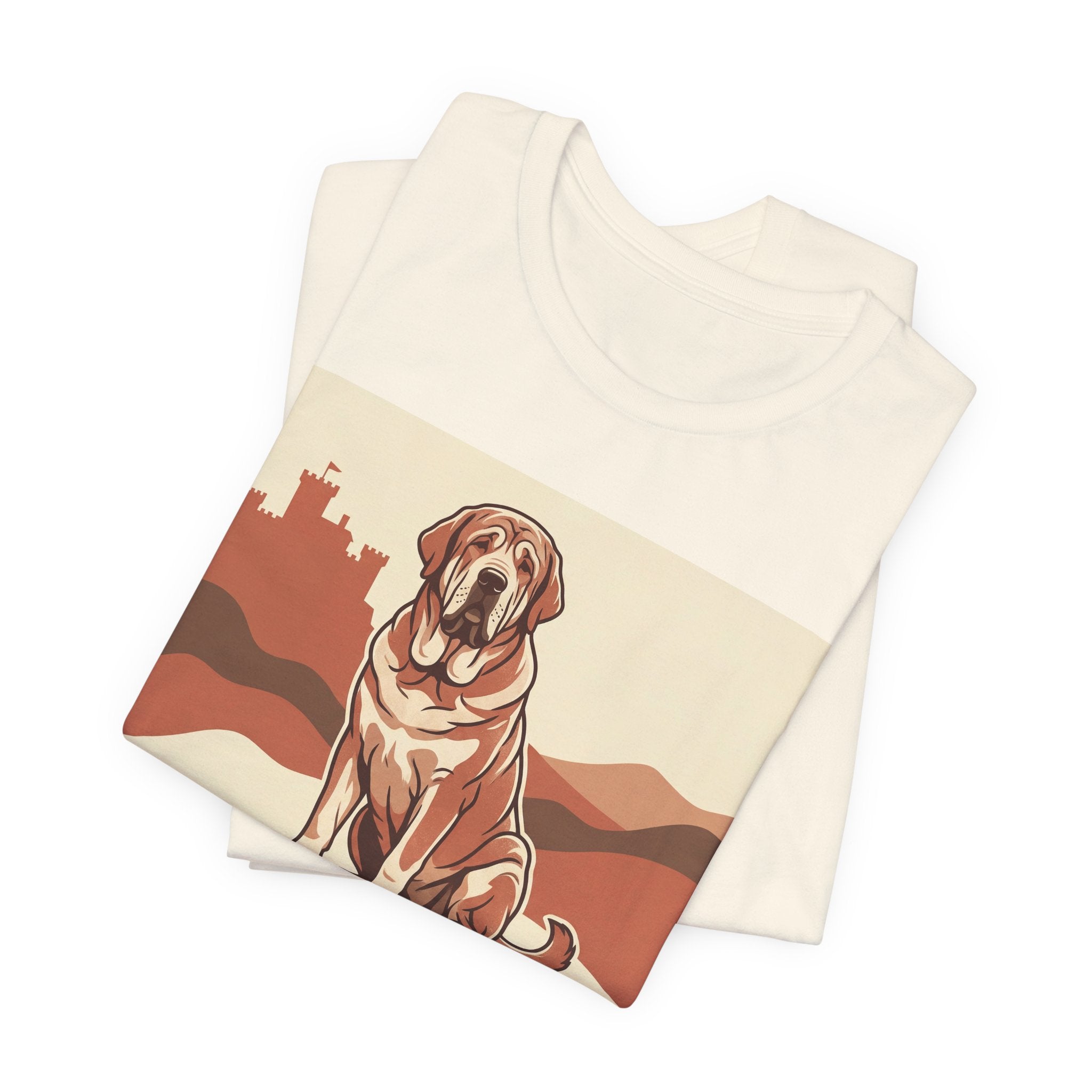 Spanish Mastiff Vintage Retro Art T-Shirt | Warm Castle Silhouette