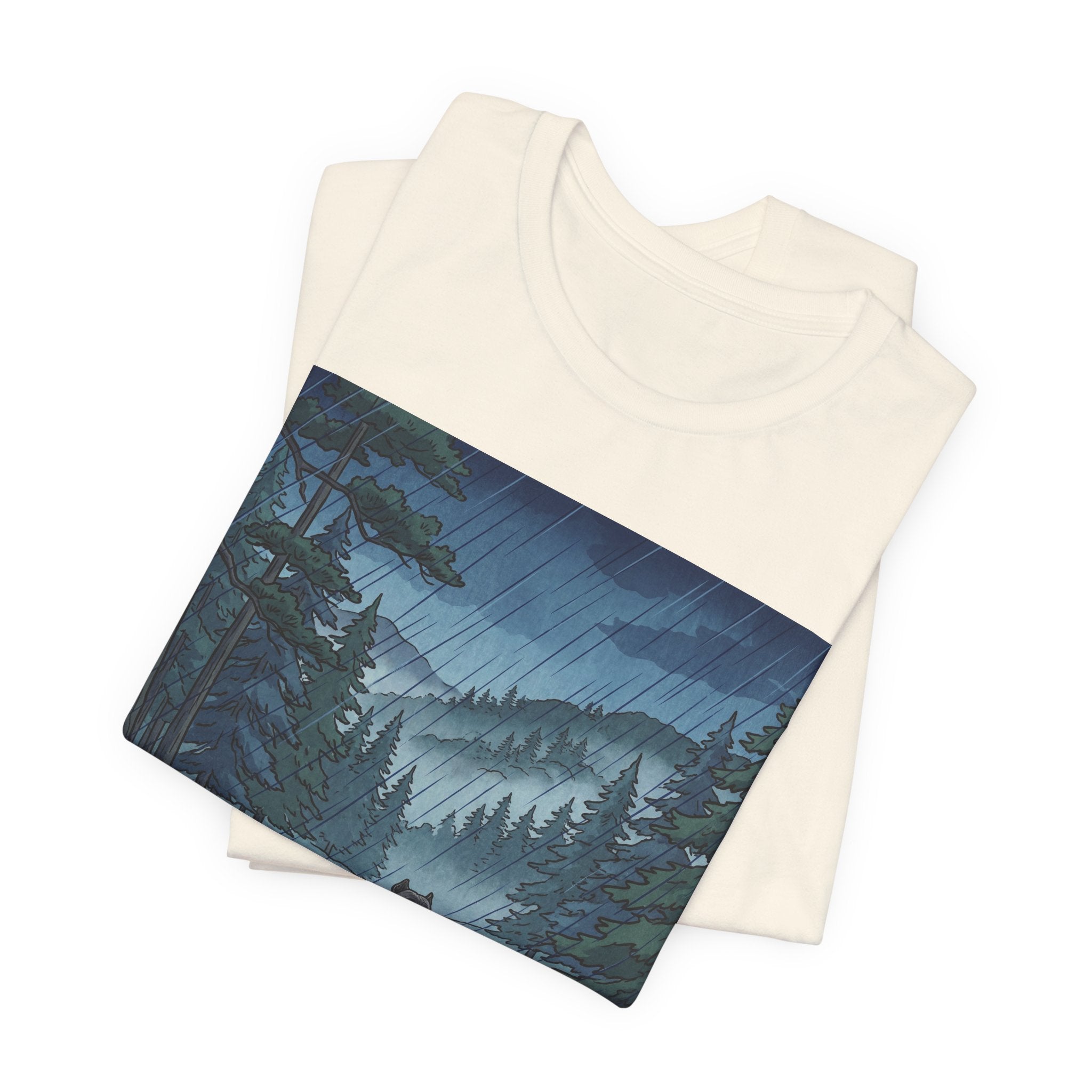Woodblock Print Cane Corso T-Shirt — Rainy Forest Path Art Print