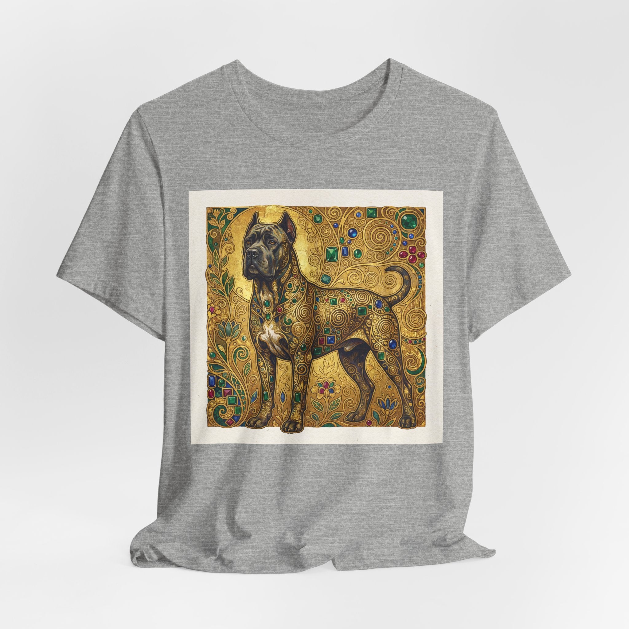 Klimt Style Cane Corso T-Shirt — Gold Jewel Mosaic Art Print