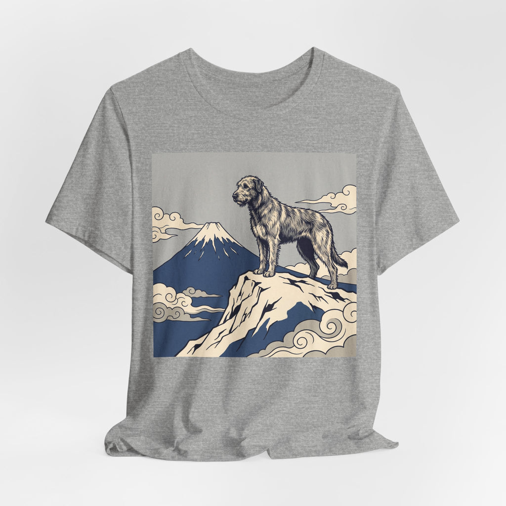 Hokusai Style Irish Wolfhound T-Shirt — Mountain Blue Clouds Art Print