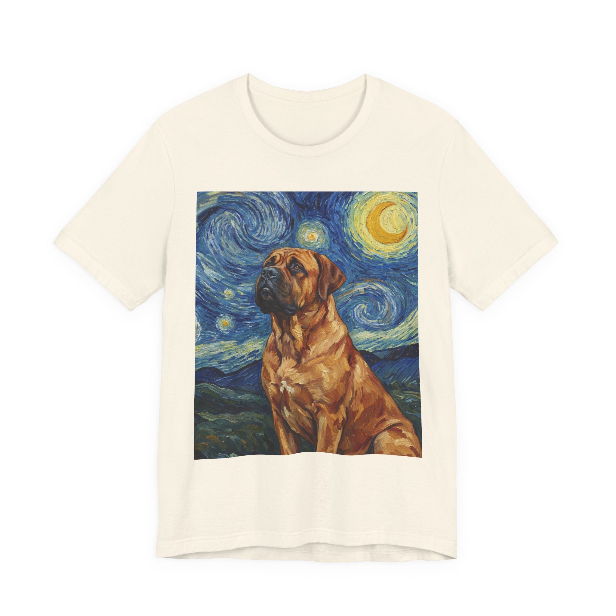 Van Gogh Style Mastiff T-Shirt — Starry Night Swirl Art Print