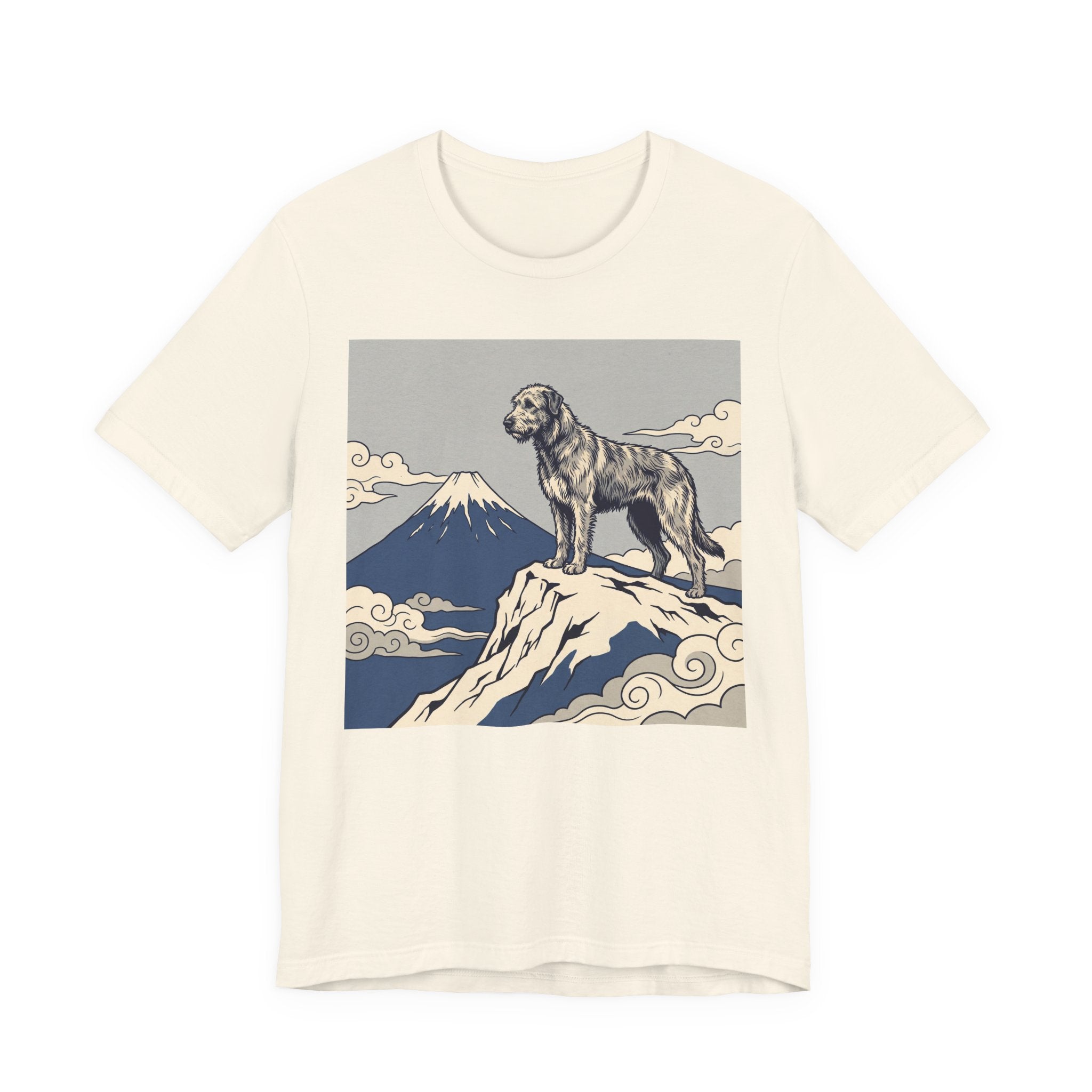 Hokusai Style Irish Wolfhound T-Shirt — Mountain Blue Clouds Art Print