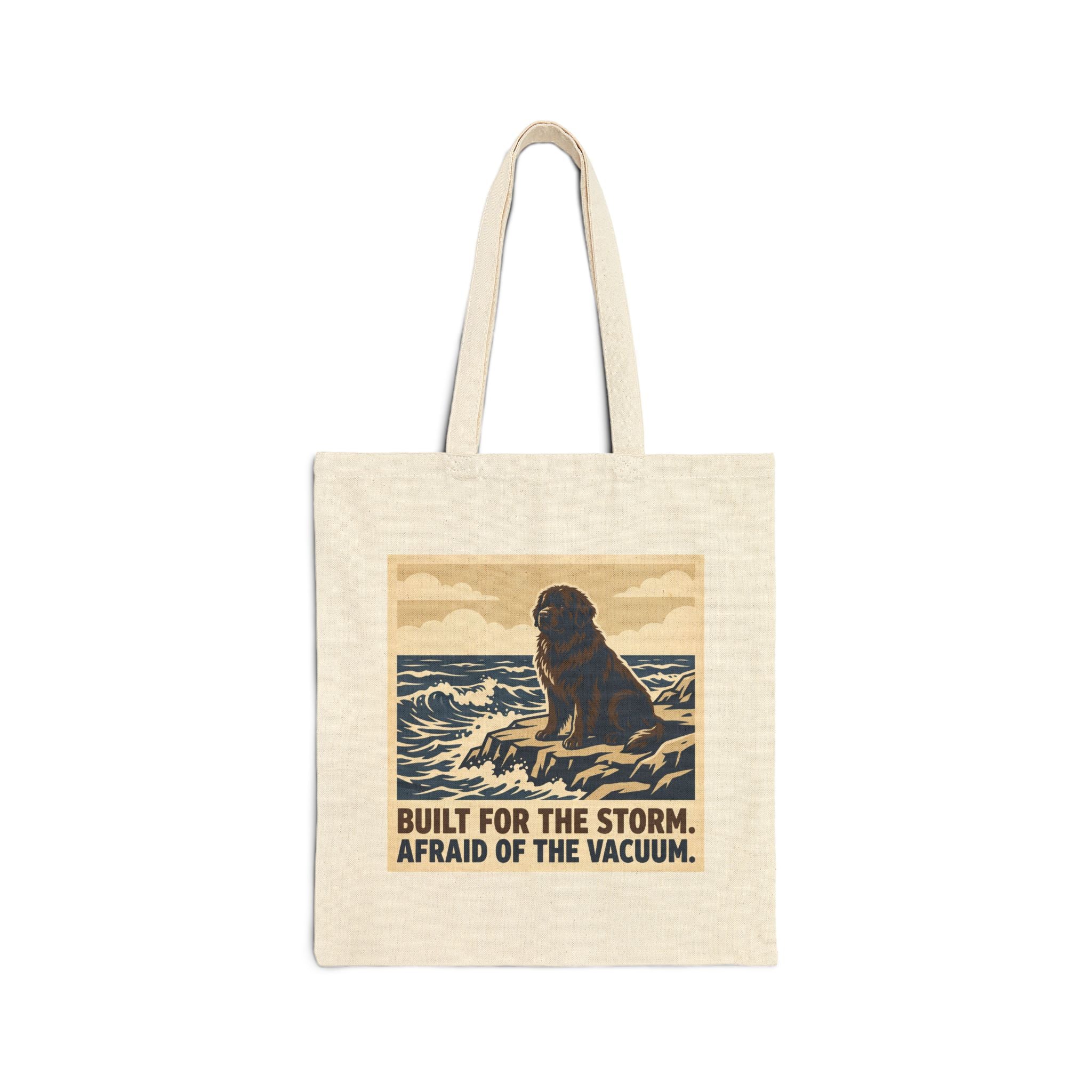Newfoundland Tote Bag – Built for the Storm Vintage Print – side view