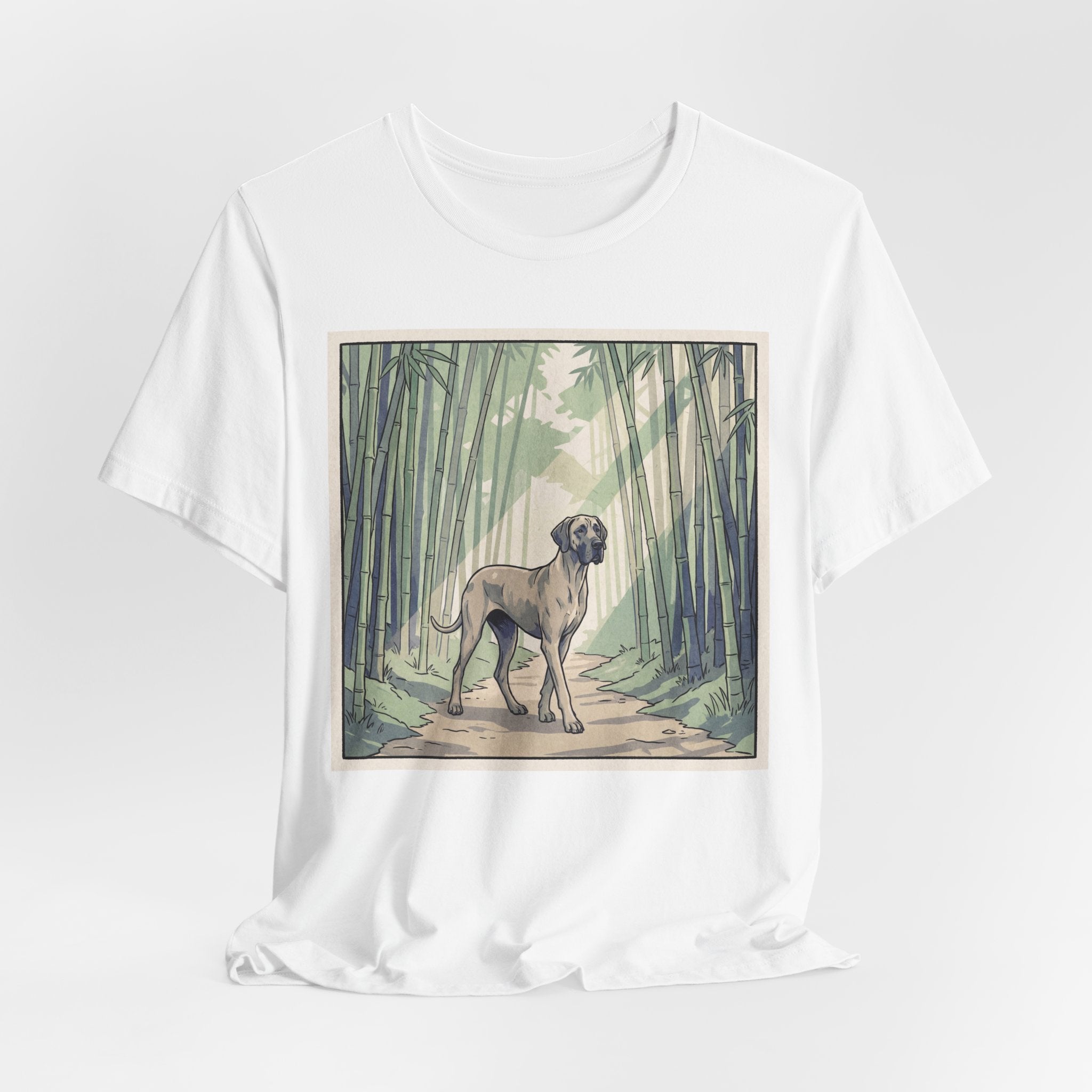 Hiroshige Style Great Dane T-Shirt — Bamboo Forest Art Print