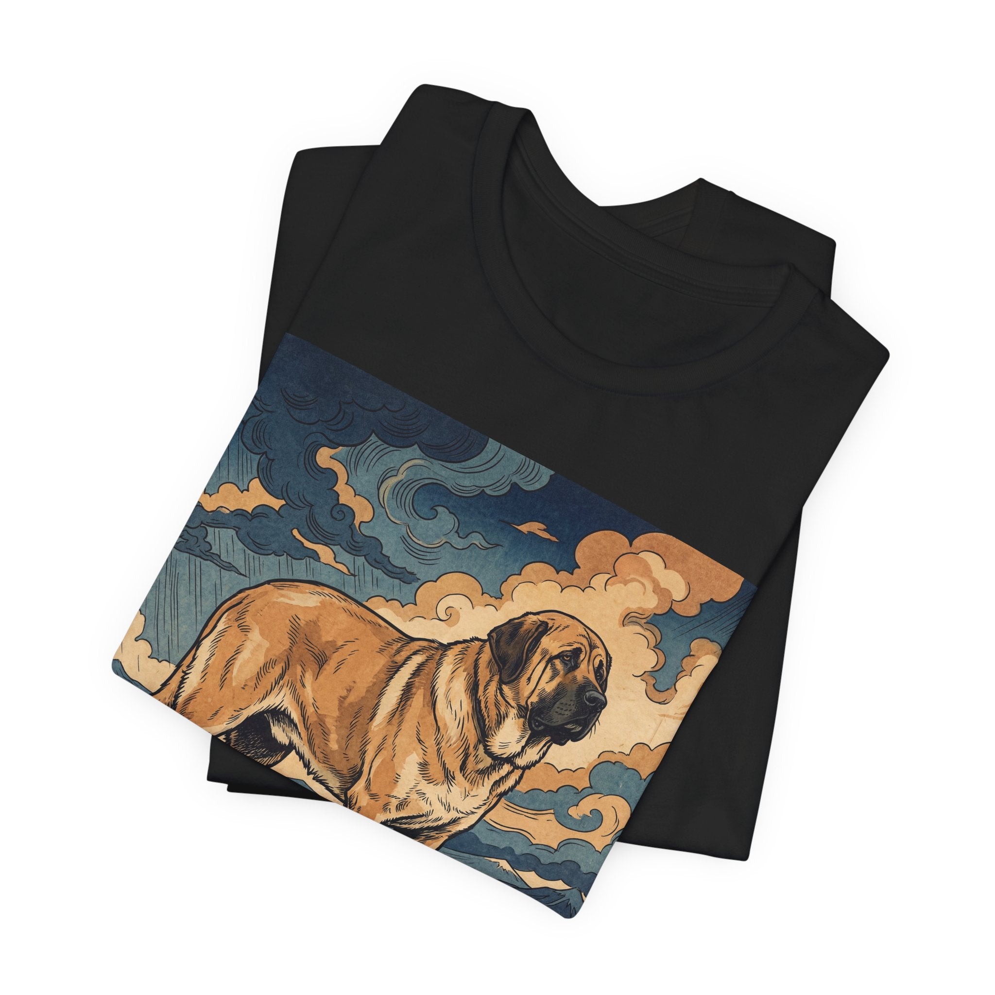 Hiroshige Style Spanish Mastiff T-Shirt — Stormy Plains Vista Art Print
