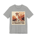Saint Bernard Vintage Retro Art T-Shirt | Warm Sunburst Earth Tones