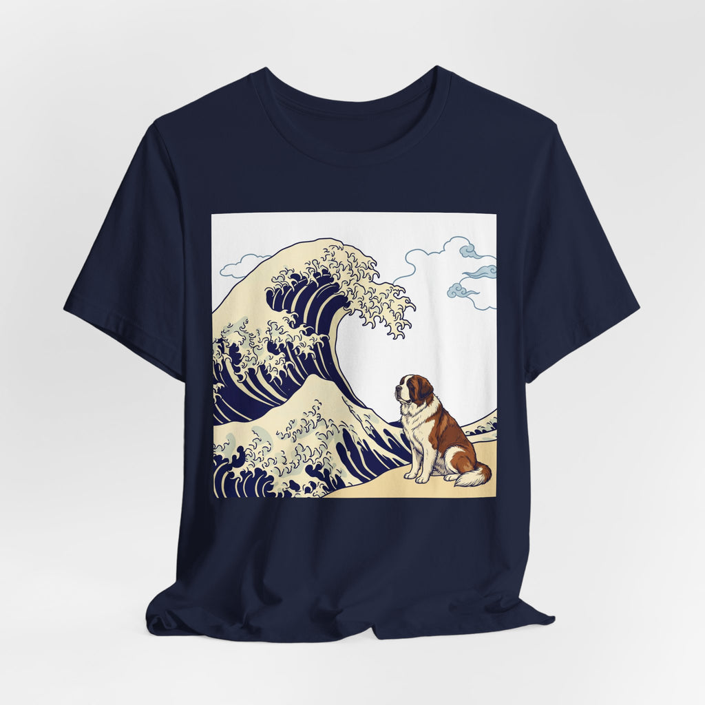 Hokusai Style Saint Bernard T-Shirt — Great Wave Art Print