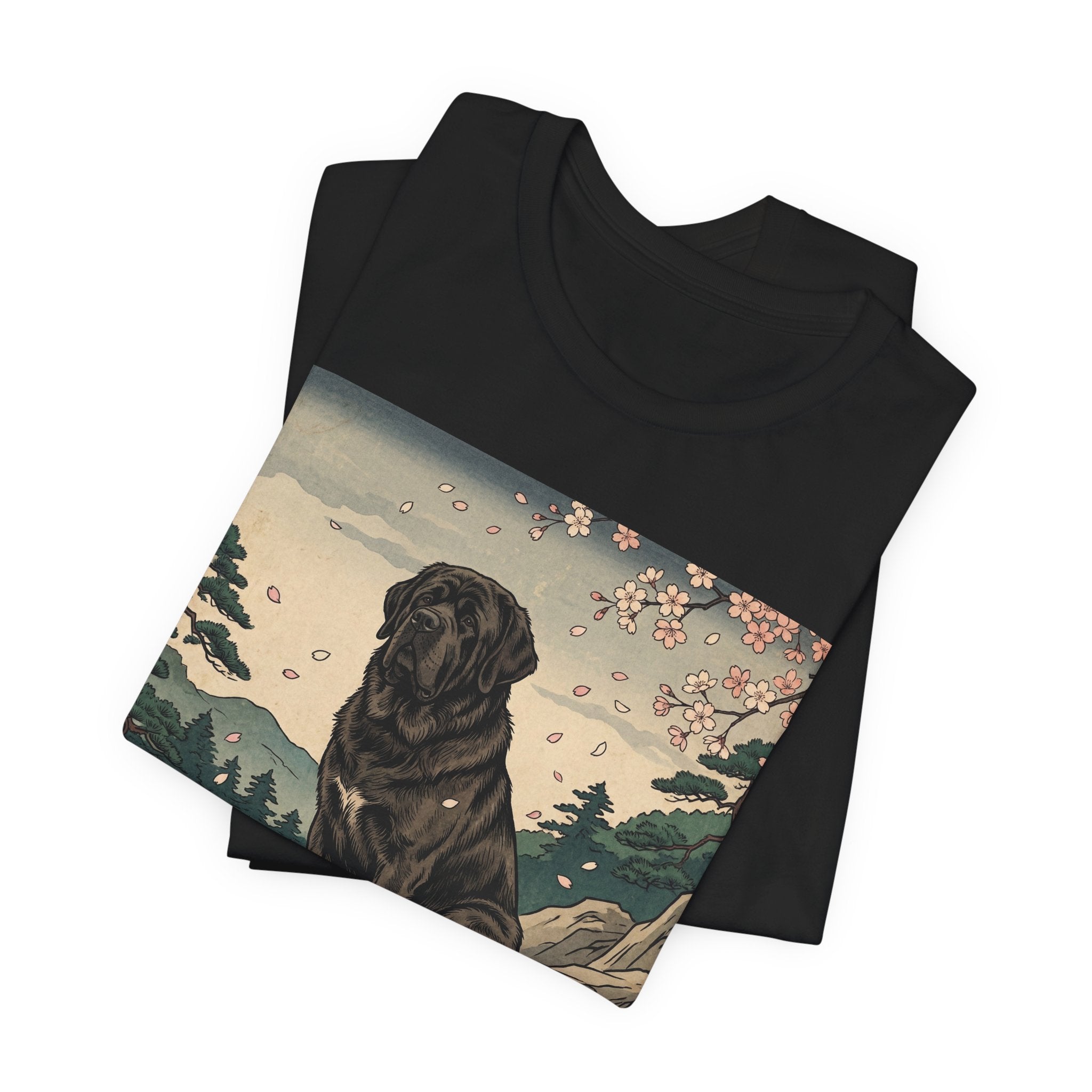 Ukiyo-e Newfoundland T-Shirt — Cherry Blossom Summit Art Print
