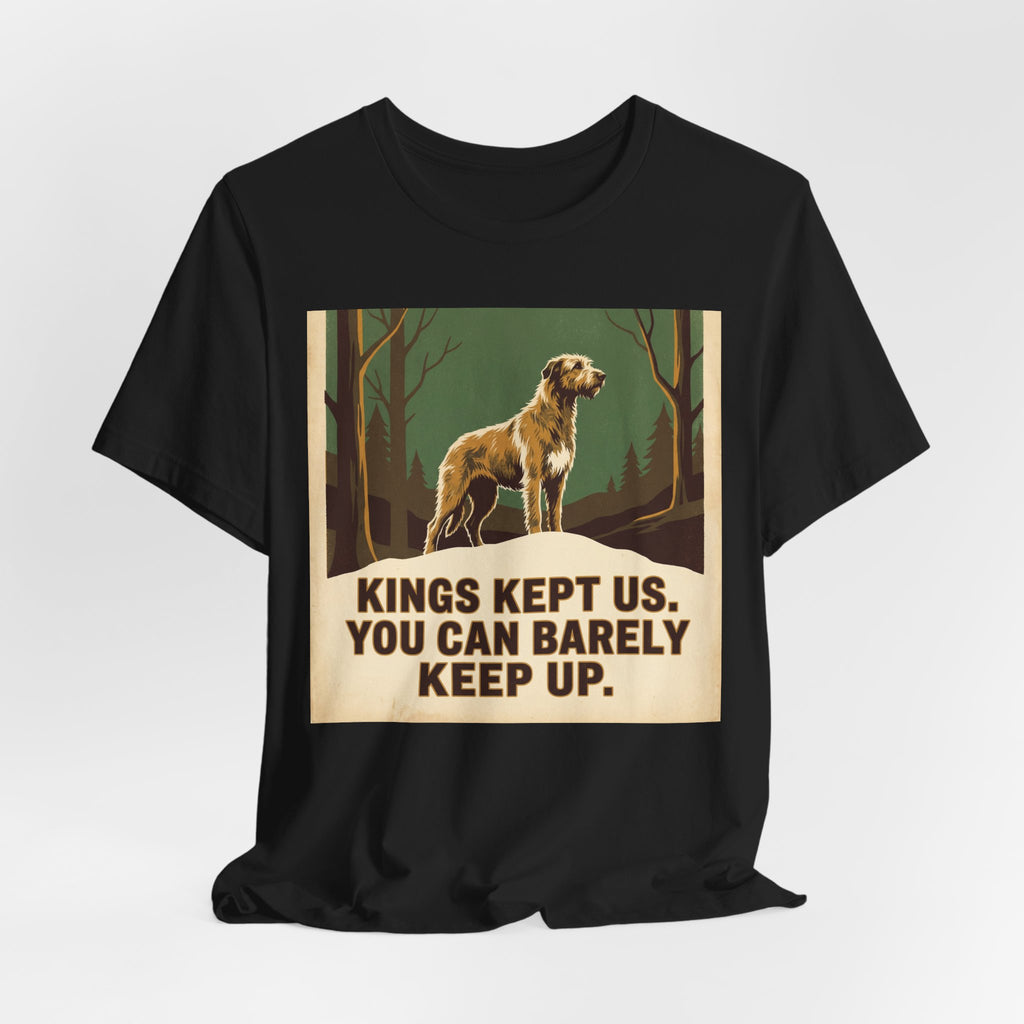 Camiseta Lebrel Irlandés Vintage Retro — Estilo Póster Verde Bosque